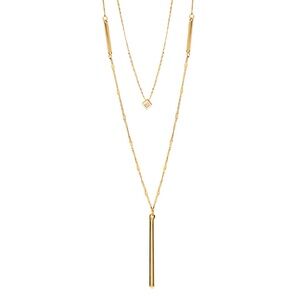 NWT LC Lauren Conrad Multistrand Cube & Stick Pedant Necklace